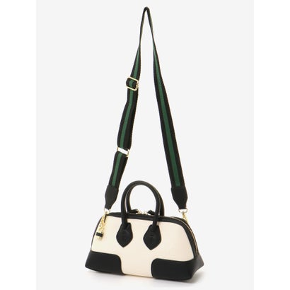 ラインテープショルダー付ボストンBag（ホワイト）｜詳細画像