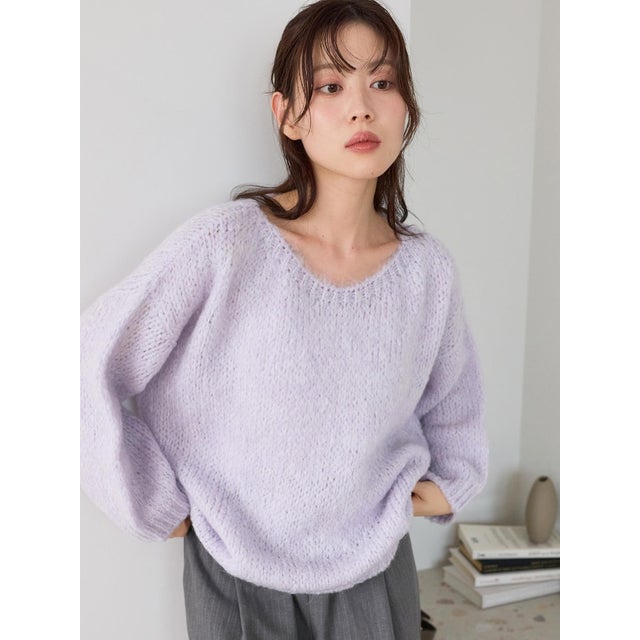 TRICOTS JEAN MARC ボートネックニット （パープル）
