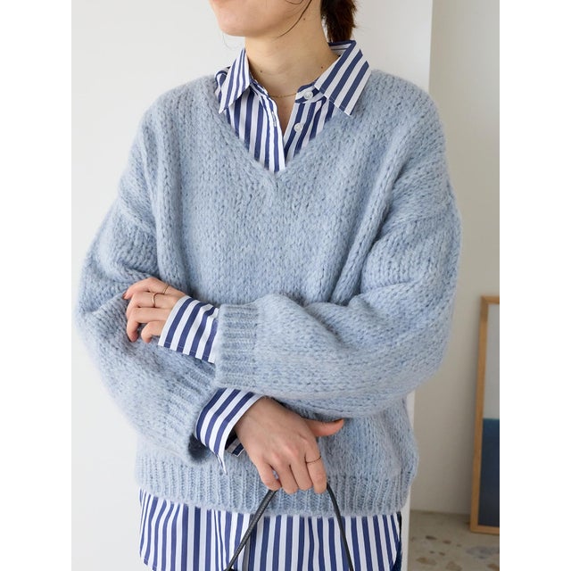 TRICOTS JEAN MARC Vネックニット （ブルー）