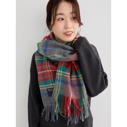 ルクールブラン le.coeur blanc TWEEDMILLチェックストール （グレー）｜詳細画像