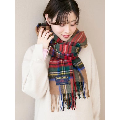 ルクールブラン le.coeur blanc TWEEDMILLチェックストール （ブラウン）｜詳細画像