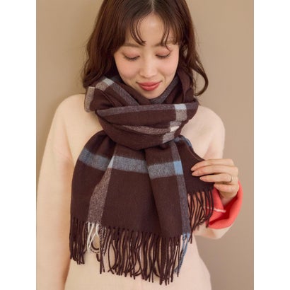 ルクールブラン le.coeur blanc TWEEDMILLチェックストール （ブラウン）｜詳細画像