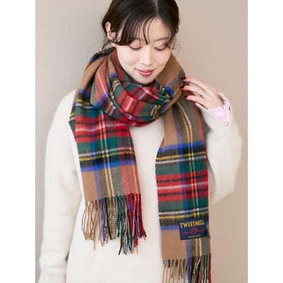 ルクールブラン le.coeur blanc TWEEDMILLチェックストール （ブラウン）｜詳細画像