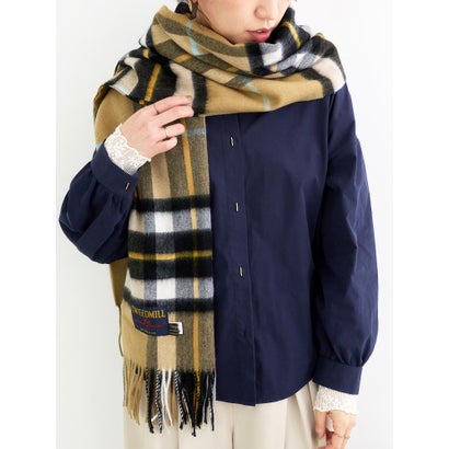 ルクールブラン le.coeur blanc TWEEDMILLチェックストール （ブラウン）｜詳細画像