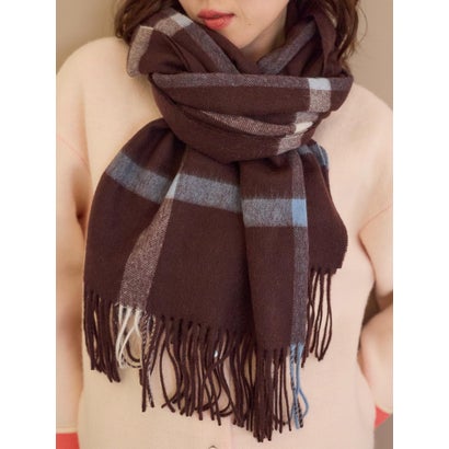 ルクールブラン le.coeur blanc TWEEDMILLチェックストール （ブラウン）｜詳細画像