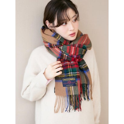 ルクールブラン le.coeur blanc TWEEDMILLチェックストール （ベージュ）｜詳細画像