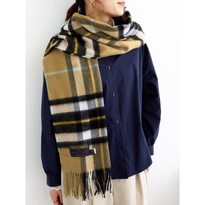 ルクールブラン le.coeur blanc TWEEDMILLチェックストール （ベージュ）｜詳細画像