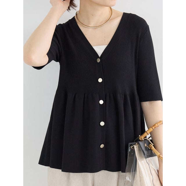 TORRAZZO DONNA別注フレアラインリブニット （ブラック）