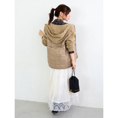 ルクールブラン le.coeur blanc TAION KNIT DOCKING DOWN JACKET （ブラック）｜詳細画像