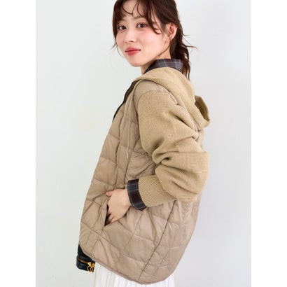 ルクールブラン le.coeur blanc TAION KNIT DOCKING DOWN JACKET （ブラック）｜詳細画像