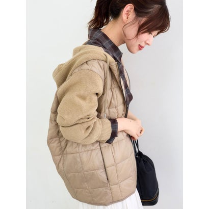 ルクールブラン le.coeur blanc TAION KNIT DOCKING DOWN JACKET （ブラック）｜詳細画像