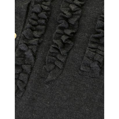 ルクールブラン le.coeur blanc フロントフリルニットカーデ （グレー）｜詳細画像