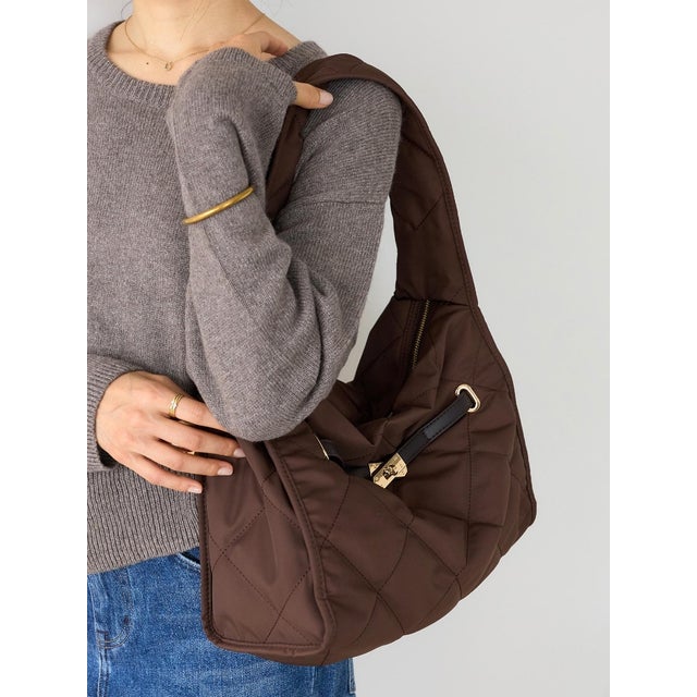 金具付キルトBag （ブラウン）