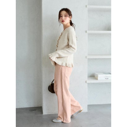 パールボタンフリルカーディガン （グレー）｜詳細画像
