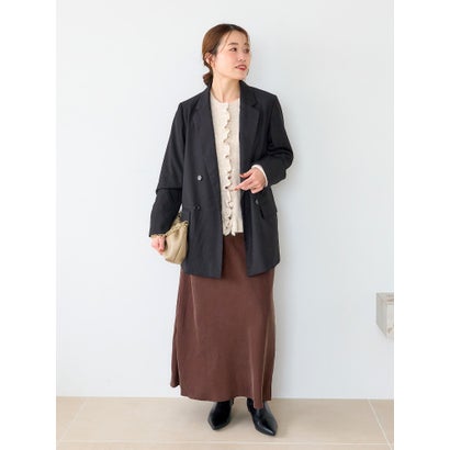 パールボタンフリルカーディガン （ブラック）｜詳細画像