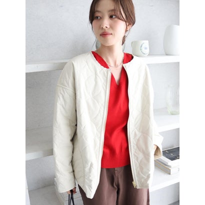 ウールブレンドVネックニット （グレー）｜詳細画像