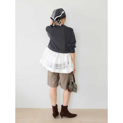 ルクールブラン le.coeur blanc TORRAZZO DONNAシアーペプラムトップス （グレー）｜詳細画像