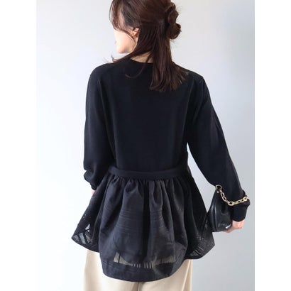 TORRAZZO DONNAシアーペプラムトップス （グレー）｜詳細画像