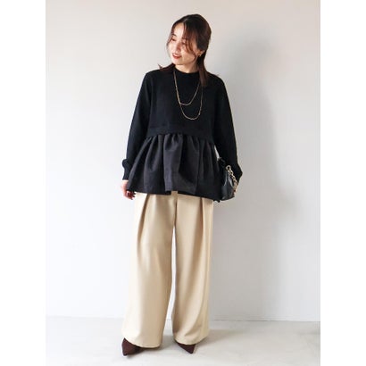 TORRAZZO DONNAシアーペプラムトップス （グレー）｜詳細画像