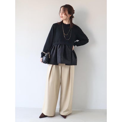 TORRAZZO DONNAシアーペプラムトップス （グレー）｜詳細画像