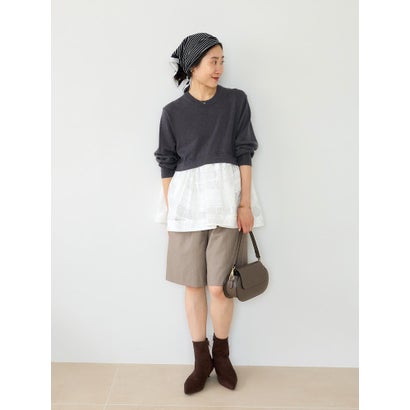 ルクールブラン le.coeur blanc TORRAZZO DONNAシアーペプラムトップス （グレー）｜詳細画像