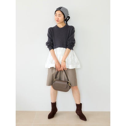 ルクールブラン le.coeur blanc TORRAZZO DONNAシアーペプラムトップス （グレー）｜詳細画像