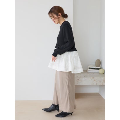 ルクールブラン le.coeur blanc TORRAZZO DONNAシアーペプラムトップス （ブラック）｜詳細画像