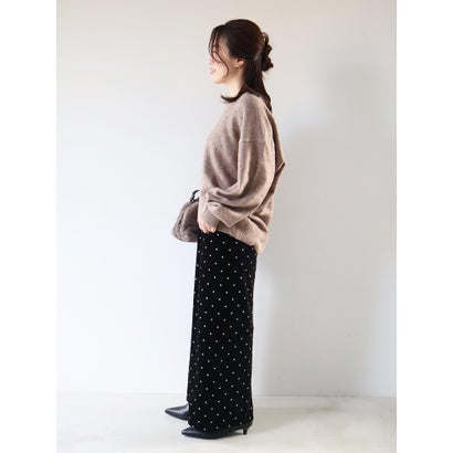 ルクールブラン le.coeur blanc ウォッシャブルVネックニット （ホワイト）｜詳細画像