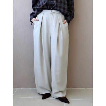 とろみツイルタックワイドパンツ （ベージュ）｜詳細画像