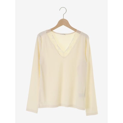 レーストリムVネックプルオーバー （グレー）｜詳細画像