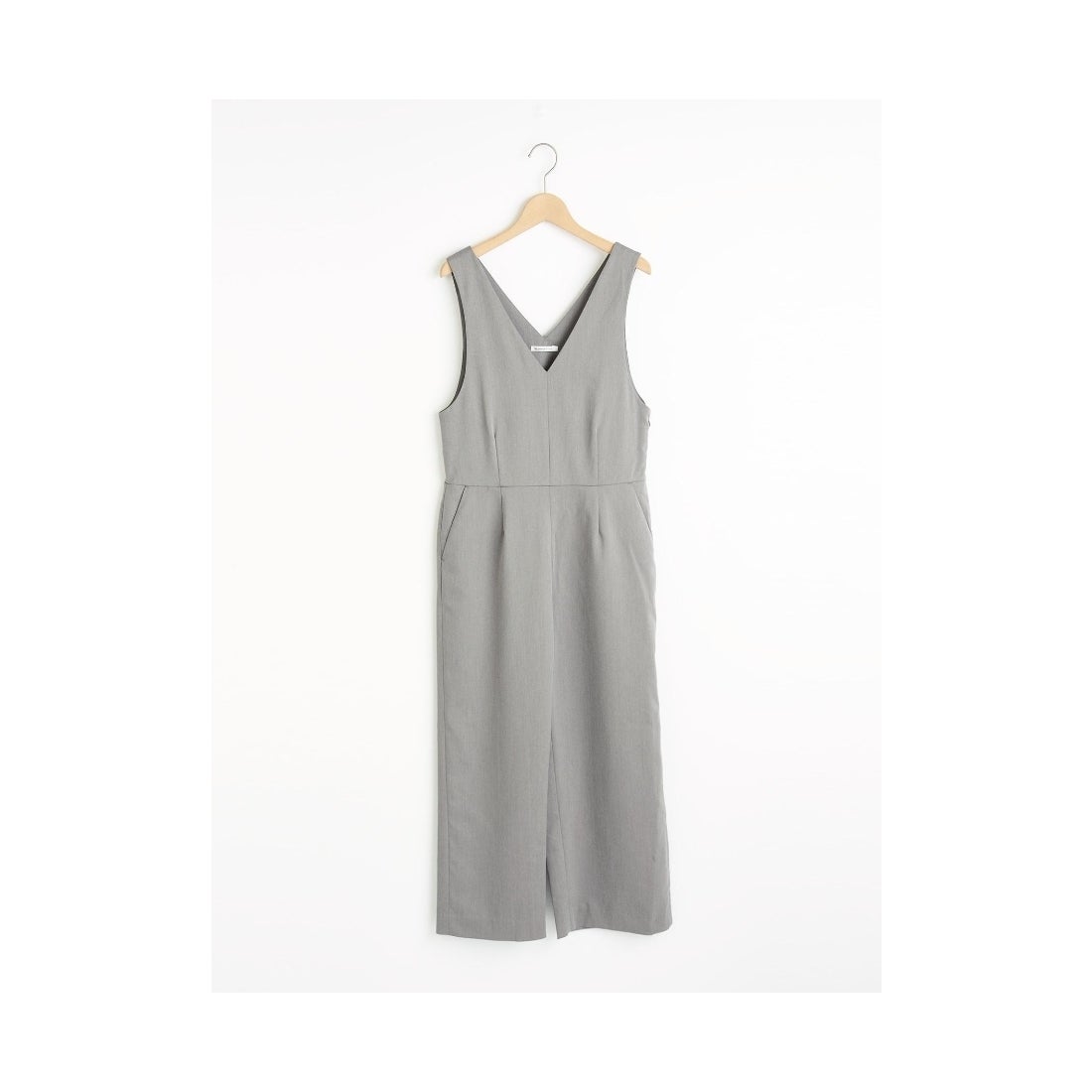 le.coeur blanc Vネックワイドサロペット グレー -靴＆ファッション 