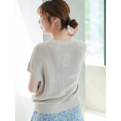 ルクールブラン le.coeur blanc ペーパーヤーンニットベスト （ブルー）｜詳細画像