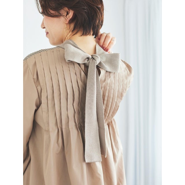 TORRAZZO DONNAニット×布帛ブラウス （ベージュ）