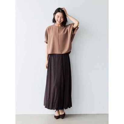 タックスリーブブラウス【NEMIKA】 （チャコールグレー）｜詳細画像