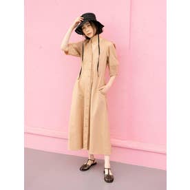【大草直子さん×NEMIKA】コットン×リネンワンピース （キャメル）