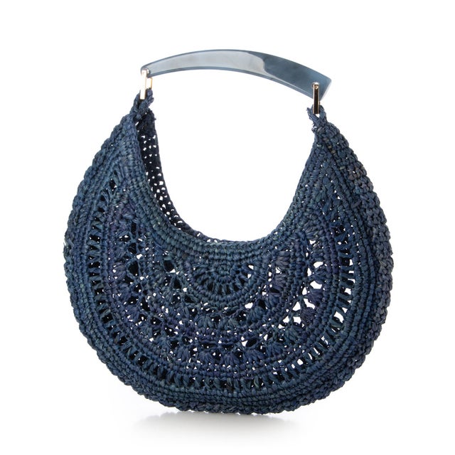 Raffia horn bag （ブルー）
