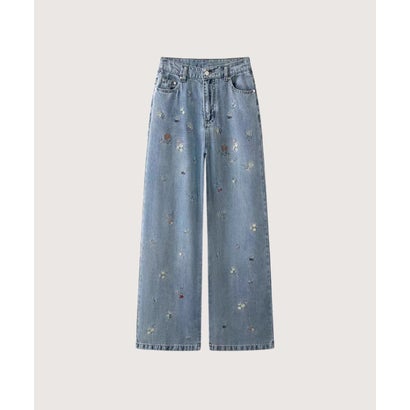 Floral Embroidery Denim Pants （Blue）｜詳細画像