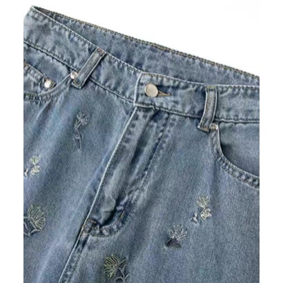 Floral Embroidery Denim Pants （Blue）｜詳細画像