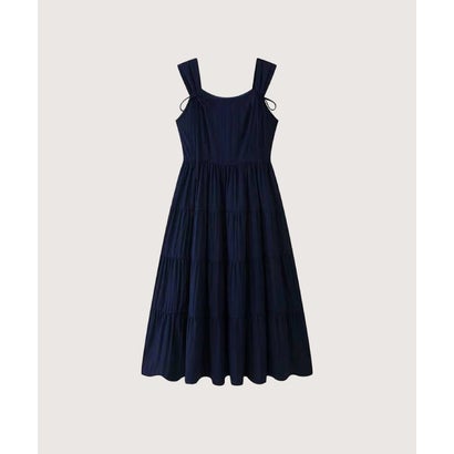 Navy Bow Strap Tiered Midi Dress （Navy）｜詳細画像