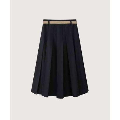 Elegant Pleats Skirt With Belt （Dark Navy）｜詳細画像