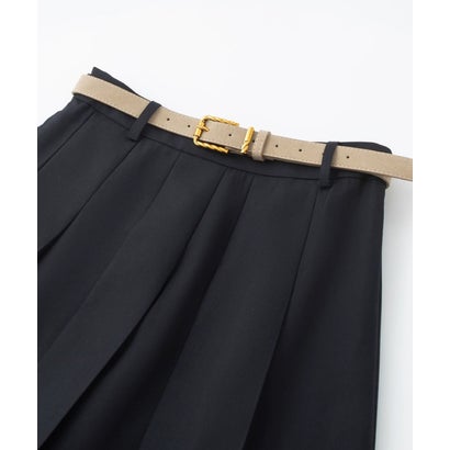 Elegant Pleats Skirt With Belt （Dark Navy）｜詳細画像