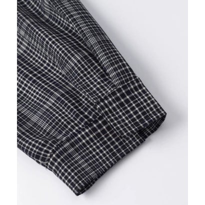Plaid Ruffle Zip Jacket Bubble Skirt Set Up （Navy）｜詳細画像