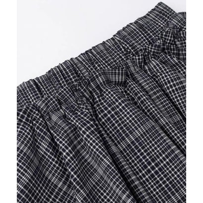 Plaid Ruffle Zip Jacket Bubble Skirt Set Up （Navy）｜詳細画像