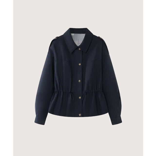 Waisted Trench Jacket （Navy）