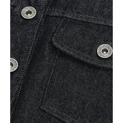 Cropped Half Collar Denim Jacket （Blue）｜詳細画像