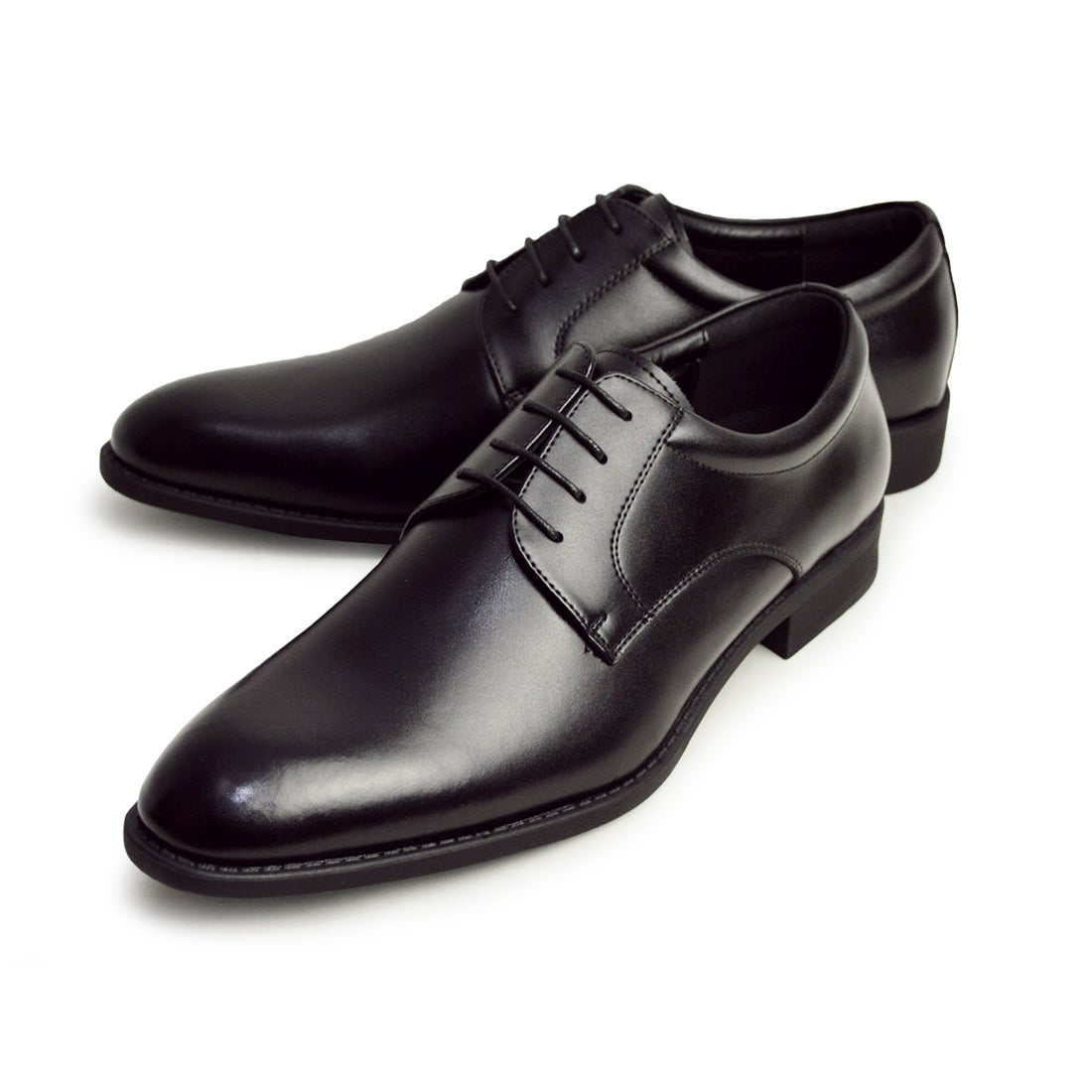レオン LEON ビジネスシューズ メンズ 防水 革靴 紳士靴 靴 メンズシューズ 屈曲 カップインソール プレーントゥ （ブラック）