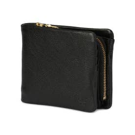 二つ折り財布 ミドル財布 レザー 本革 320-2000 （ブラック）