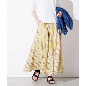 【MADE IN INDIA】夏のムードが高まる、さわやかストライプ柄スカート （ライトグリーン）
