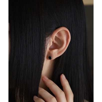 “LH-1”サークルコインスタッズピアス（シルバー×ブラック）/スペシャルパッケージ/サージカルステンレス （シルバー×ブラック）｜詳細画像