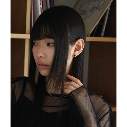 “LH-1”サークルコインスタッズピアス（シルバー×ブラック）/スペシャルパッケージ/サージカルステンレス （シルバー×ブラック）｜詳細画像
